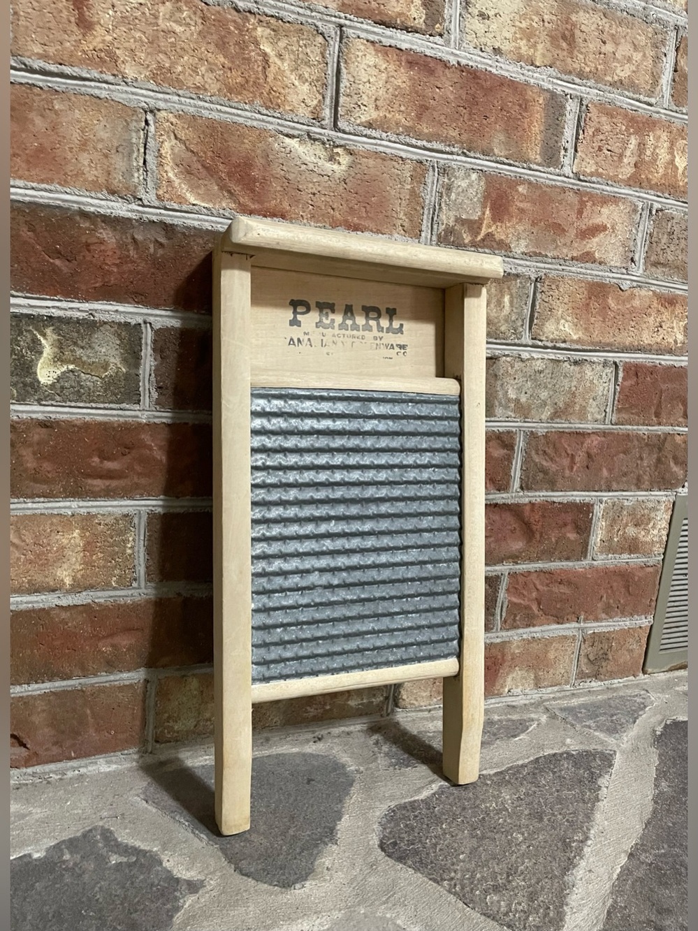 Vintage Pearl Wood & Metal Washboard